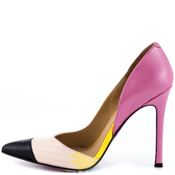 Pointed Multicolor Stiletto Artwork Heels NWT - Picture 4 of 5